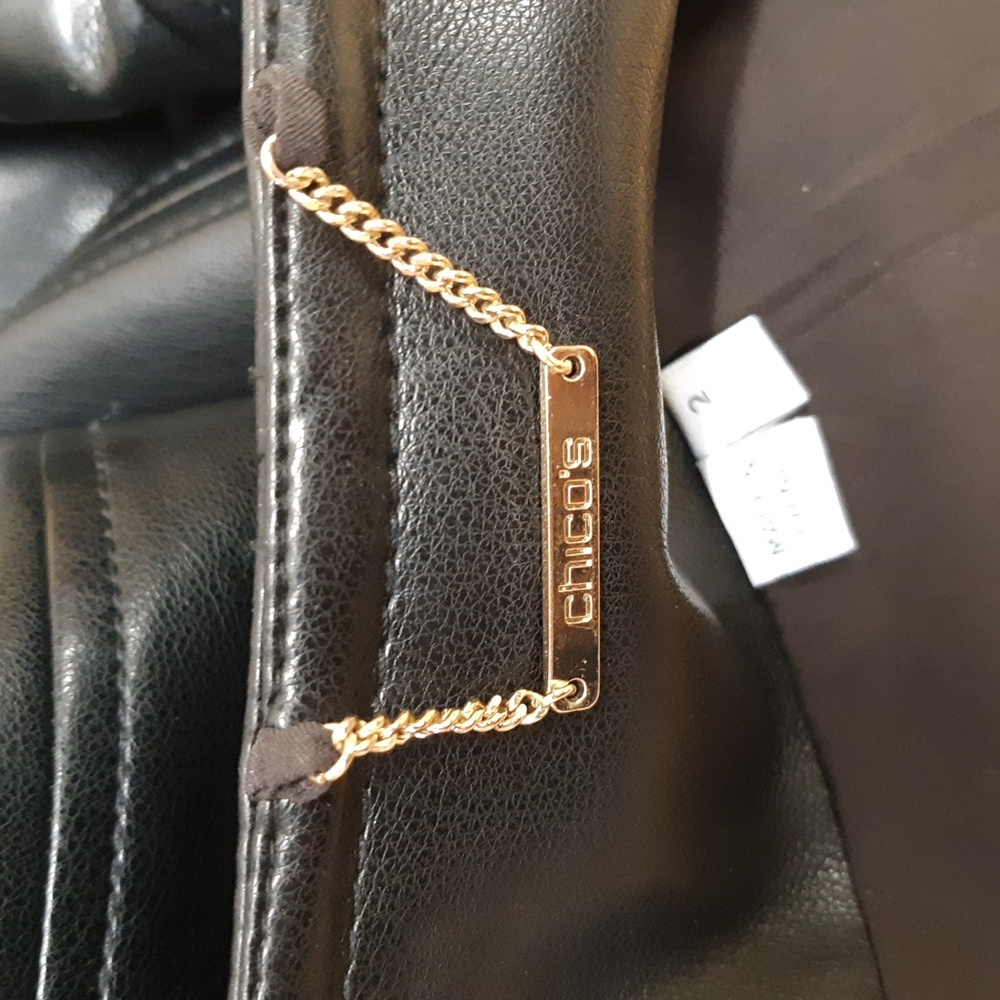 Chico's Black Faux Leather Jacket - Picture 6 of 10
